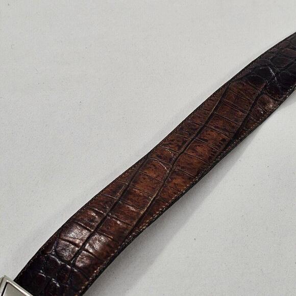 Bench Craft Mens Dress Belt Sz 36 Style 5138 Canada Crock Pattern Brown Leather - Picture 2 of 9